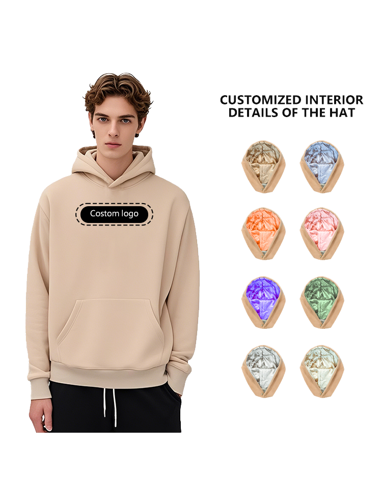 Sweat à capuche personnalisé en satin avec doublure en soie