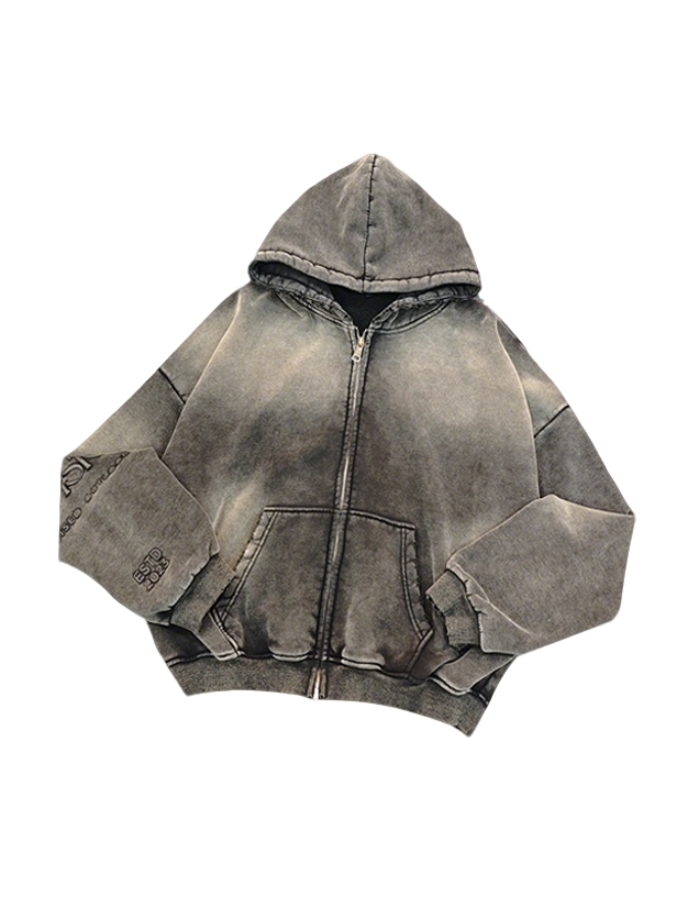 Sweats à capuche pour hommes avec logo imprimé personnalisé et délavé à l'acide ODMOEM