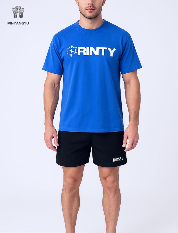T-shirt de fitness personnalisé pour homme avec impression bouffante