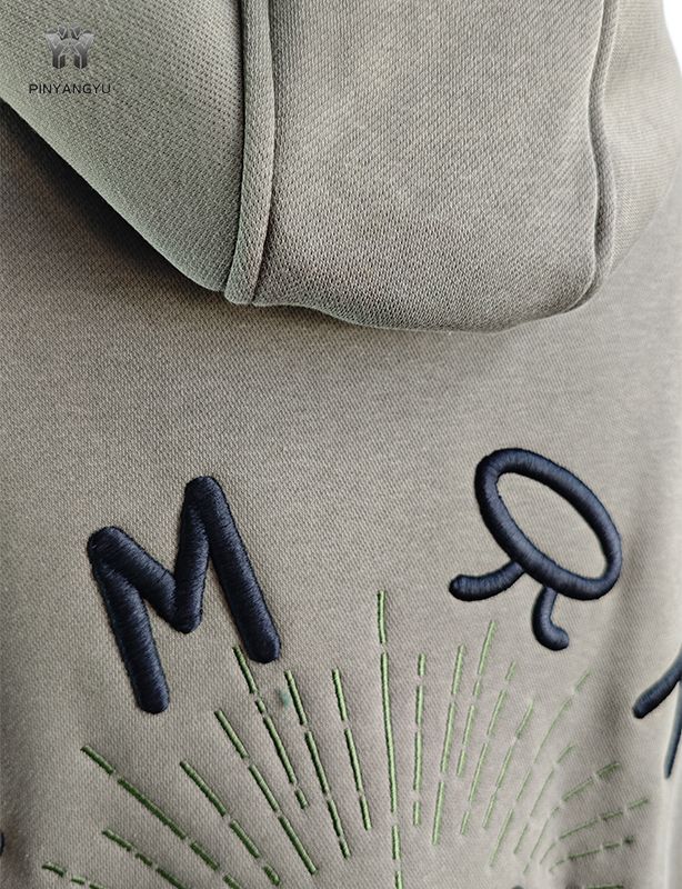 Sweat à capuche avec broderie 3D et broderie plate
