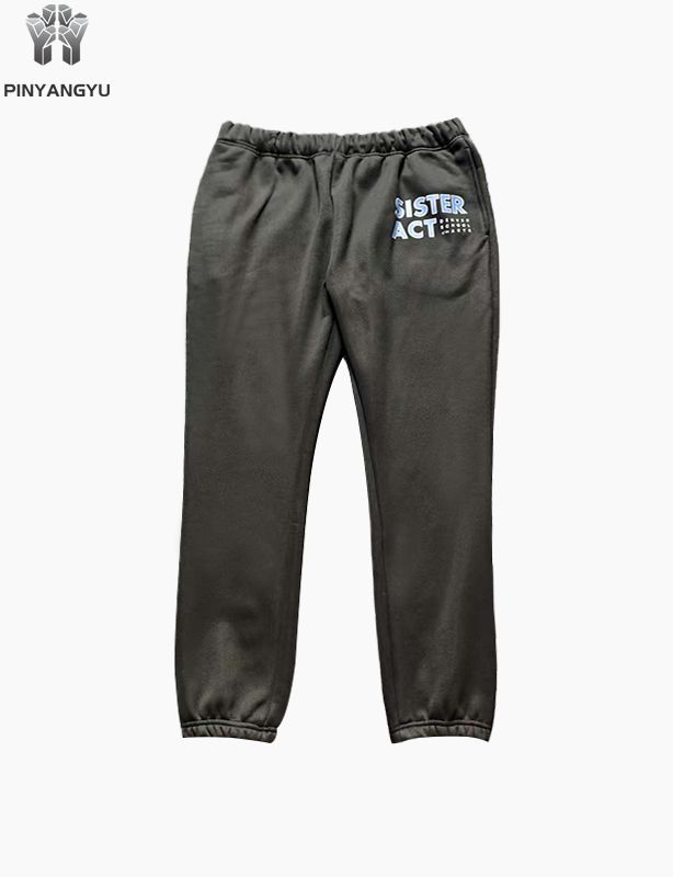 Pantalon de survêtement ample en coton à jambe droite pour homme, logo personnalisé de haute qualité, vente en gros
