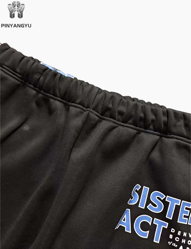 Pantalon de survêtement ample en coton à jambe droite pour homme, logo personnalisé de haute qualité, vente en gros