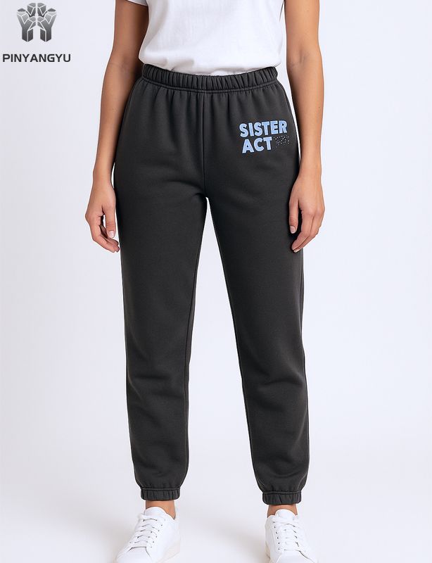 Pantalon de survêtement ample en coton à jambe droite pour homme, logo personnalisé de haute qualité, vente en gros