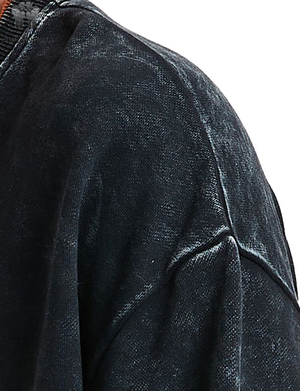 T-shirt à effet délavé et patchwork