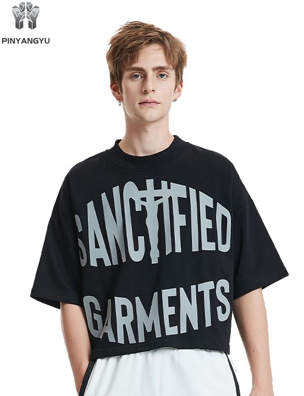 Crop top noir - T-shirt en coton doux personnalisé