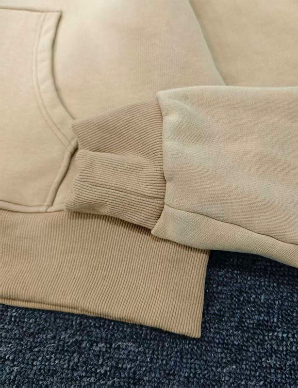 Sweat &agrave; capuche surdimensionn&eacute; en coton uni pour hommes, Logo personnalis&eacute; brod&eacute; en molleton, Double fermeture &eacute;clair, automne