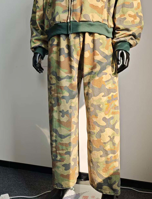 Vestes &agrave; fermeture &eacute;clair Vintage personnalis&eacute;es, Streetwear court, lourd, surdimensionn&eacute;, fabricants, impression partout, sweat &agrave; capuche camouflage zipp&eacute;