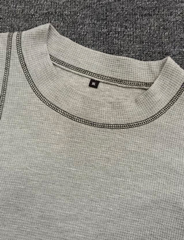 T-shirt en tricot gaufr&eacute; surdimensionn&eacute; OEM pour hommes - T-shirt doux et respirant pour un usage quotidien d&eacute;contract&eacute;